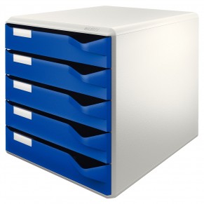 LEITZ Schubladenbox 5280 5 Laden 28,5 x 35,5 x 29 cm blau