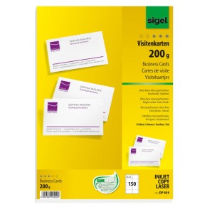 SIGEL Visitenkarten DP839 150 Stück 200 g/m² satiniert hochweiß