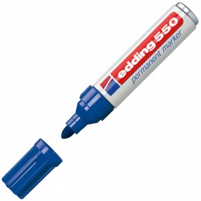 EDDING Permanentmarker 550 mit Rundspitze 3-4 mm blau