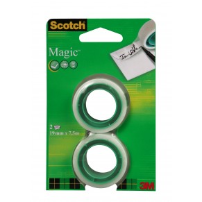 SCOTCH Klebeband Magic 2 Rollen 19 mm x 7,5 m transparent