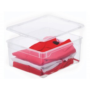 ROTHO Aufbewahrungsbox mit Deckel 18 Liter transparent