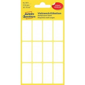 AVERY ZWECKFORM Vielzwecketiketten 3077 72 Stück 38 x 18 mm weiß