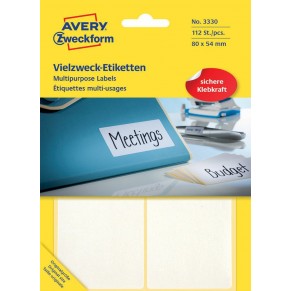 AVERY ZWECKFORM Vielzwecketiketten 3330 112 Stück 80 x 54 mm weiß