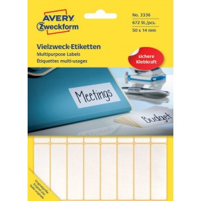 AVERY ZWECKFORM Vielzwecketiketten 3336 672 Stück 50 x 14 mm weiß