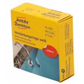 AVERY ZWECKFORM Verstärkungsringe 3508 500 Stück Ø 1,3 cm weiß