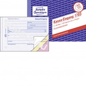 AVERY ZWECKFORM Kassa-Eingang 1703 A6 3 x 40 Blatt selbstdurchschreibend