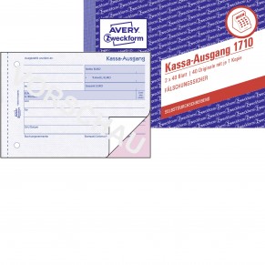 AVERY ZWECKFORM Kassa-Ausgang 1710 A6 quer 2x40 Blatt selbstdurchschreibend