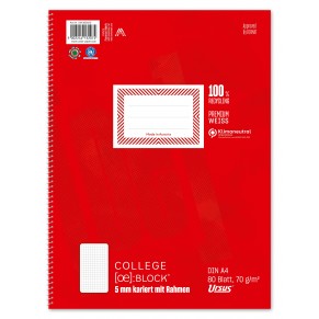 URSUS Collegeblock A4 80 Blatt 70 g/m² kariert