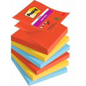 POST-IT® Haftnotizen Super Sticky Z-Notes R330-6SS-PLAY 6 Blöcke à 90 Blatt 76 x 76 mm mehrfarbig