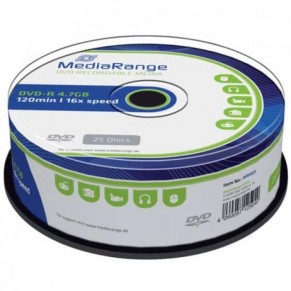 MEDIARANGE DVD+R 25 Stück 4,7GB 16x Spindel