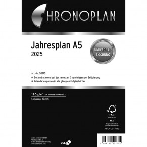 AVERY ZWECKFORM Jahresplan Chronoplan 50275 DIN A5 2 Blatt für 2025