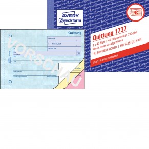 AVERY ZWECKFORM Quittung 1737 DIN A6 quer 3x40 Blatt selbstdurchschreibend