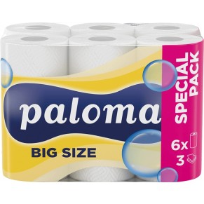 PALOMA Küchenrolle Big Size 6 Rollen 3-lagig weiß