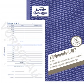 AVERY ZWECKFORM Zählprotokoll 307 DIN A5 50 Blatt weiß