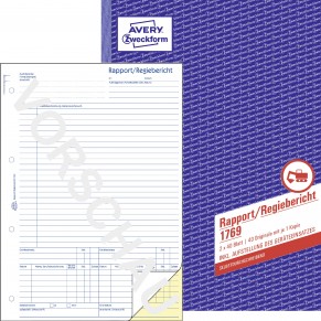 AVERY ZWECKFORM Regiebericht 1769 DIN A4 2x40 Blatt selbstdurchschreibend