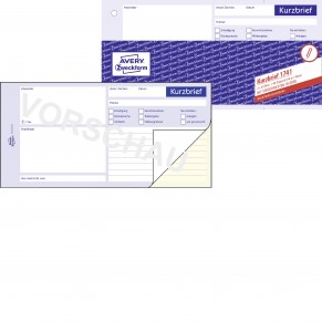 AVERY ZWECKFORM Kurzbrief 1741 1/3 A4 selbstdurchschreibend 2x40 Blatt weiß/gelb