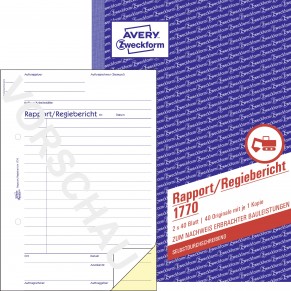 AVERY ZWECKFORM Regiebericht 1770 DIN A5 2x40 Blatt selbstdurchschreibend