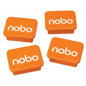 NOBO Haftmagnete 4 Stück 22 x 18 mm orange