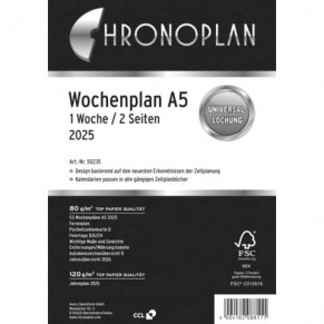 AVERY ZWECKFORM Wochenplan Chronoplan 50235 DIN A5 126 Blatt für 2025