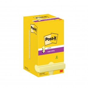 POST-IT® Haftnotizen Super Sticky Z-Notes R33012SY 12 Blöcke à 90 Blatt 76x76mm gelb