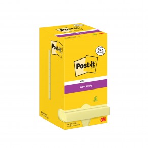 POST-IT® Haftnotizen Super Sticky 654-12SS-CY 12 Blöcke à 90 Blatt 76x76mm gelb