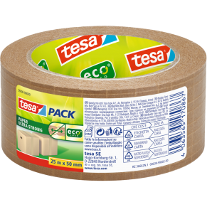 TESA Papierpackband ecoLogo ultrastrong 1 Rolle Papier 50 mm x 25 m braun