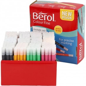 BEROL Colour Fine Faserstifte-Set 37235 288 Stück farbig sortiert