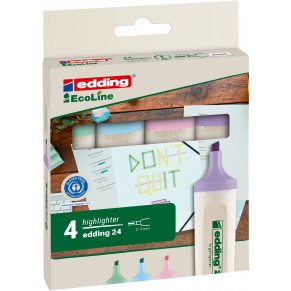 EDDING Textmarker EcoLine 24 4 Stück mit Keilspitze 2-5mm sortiert