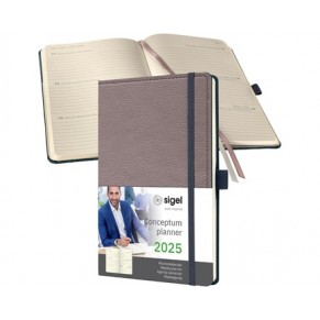 SIGEL Wochenkalender Conceptum DIN A5 Hardcover 1 Woche/2 Seiten für 2025 taupe