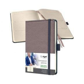 SIGEL Wochenkalender Conceptum DIN A6 Hardcover 1 Woche/2 Seiten für 2025 taupe