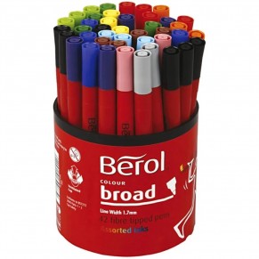 BEROL Colour Broad Filzstifte-Set 37280 42 Stück farbig sortiert