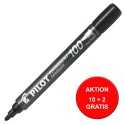 PILOT Permanentmarker 4010 SCA-100 1 mm Rundspitze 10+2 Stück schwarz