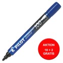 PILOT Permanentmarker 4010 SCA-100 1 mm Rundspitze 10+2 Stück blau