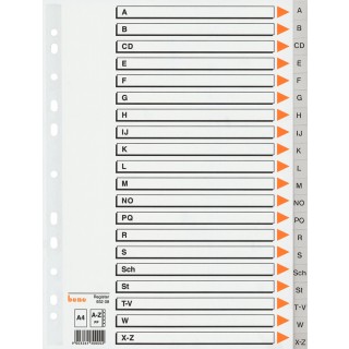 BENE Register 93208 A4 20-teilig A-Z PP grau