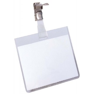 DURABLE Namensschild mit Clip 90 x 60 mm transparent