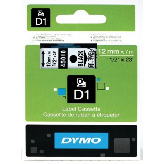 DYMO Standardetiketten D1 12 mm schwarz auf transparent