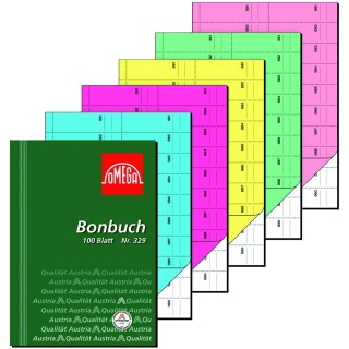 OMEGA Bonbuch 329 A4 2 x  50 Blatt 1000 Abrisse eosin