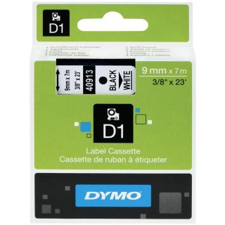 DYMO Schriftband 40913 D1 9 mm x 7 m schwarz auf weiß