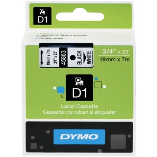 DYMO Schriftband 45803 D1 19 mm x 7 m schwarz auf weiß