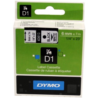 DYMO Schriftband SO720780 D1 6 mm x 7 m schwarz auf weiß