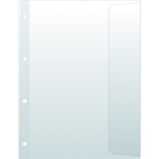 Selbstklebende Dokumententasche A4 quer aus PP-Folie transparent natur, mit  Füllhöhe und Klettverschluss – 5 Stück