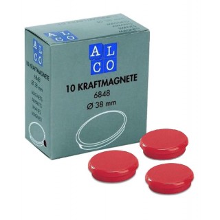 ALCO Haftmagnete 6848 10 Stück Ø 38 mm rot