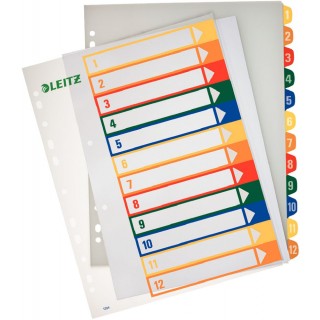 LEITZ Farbregister 1294 A4 1-12 aus Kunststoff bunt
