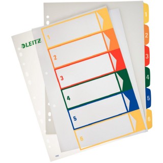 LEITZ Farbregister 1292 A4 1-6 aus Kunststoff bunt
