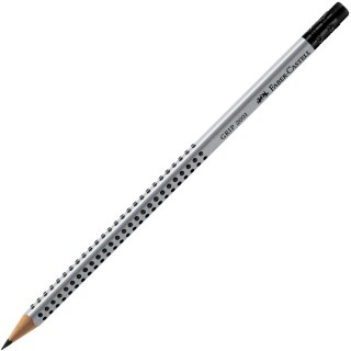 FABER-CASTELL Bleistift 117200 Grip 2001 mit Radierer HB silber