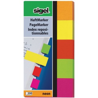 SIGEL Index HN650 50 x 20 mm 5 x 40 Blatt mehrere Farben