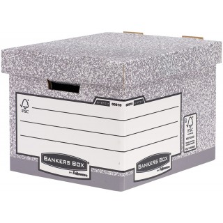 FELLOWES Aufbewahrungsbox Bankers Box R-Kive Standar mit Archivdruck grau