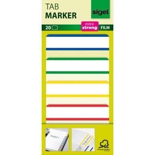 SIGEL Tab Marker 20 Blatt 4 Farben