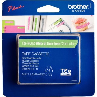 BROTHER Schriftband P-Touch TZE-MQG35 12 mm x 5 m weiß auf grün