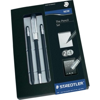 STAEDTLER Geschenkset 3 Bleistifte mit Stylus Pen schwarz